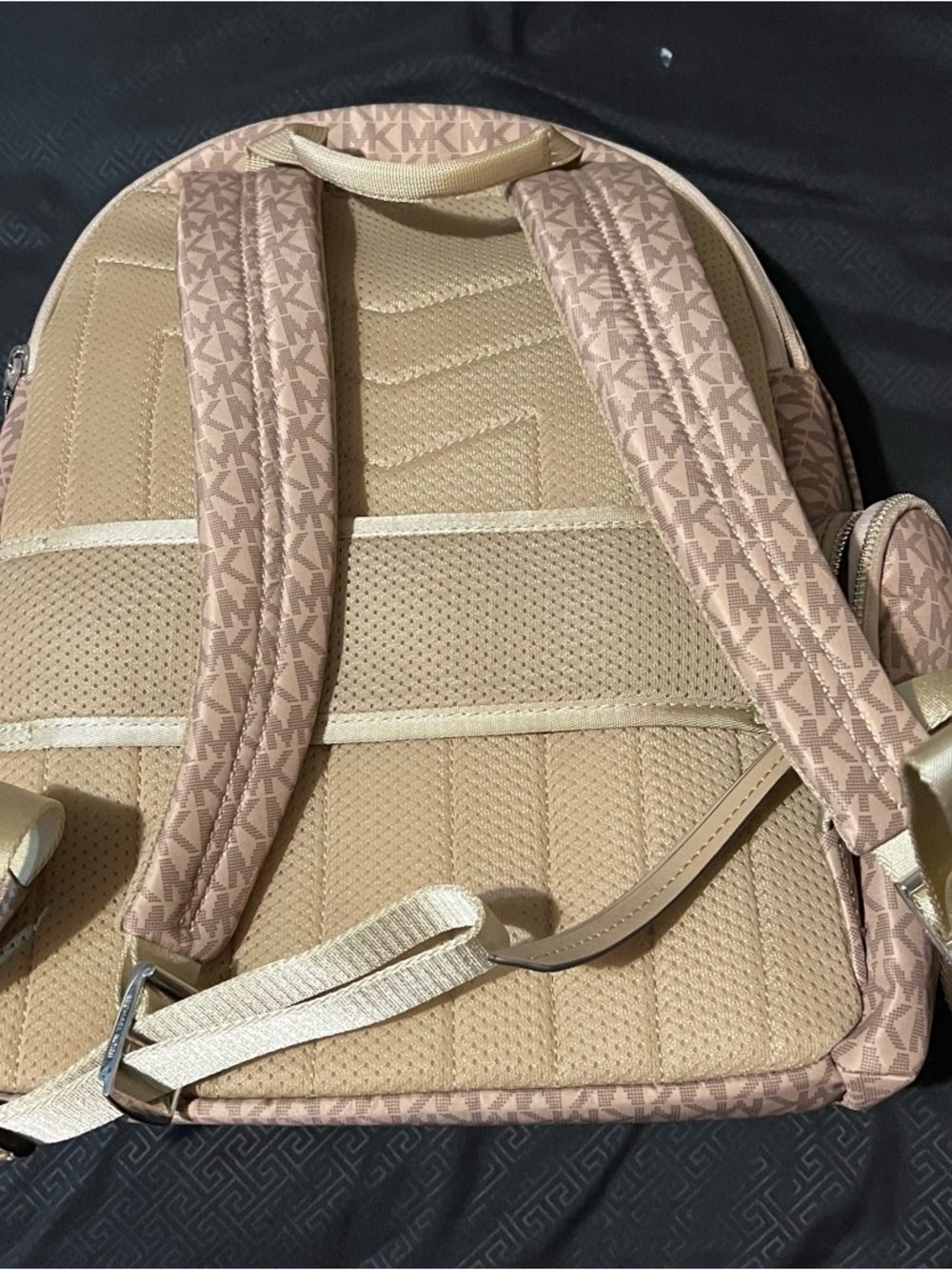 Michael Kors Beige/Pink MK Signature Backpack - Picture 2 of 5